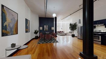 Exposed brick walls and steel columns*